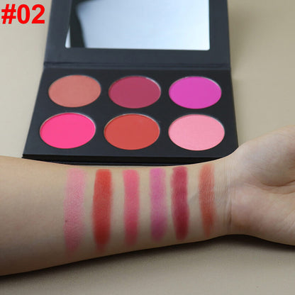 6 color blush palette brighten high pigment long lasting vegan