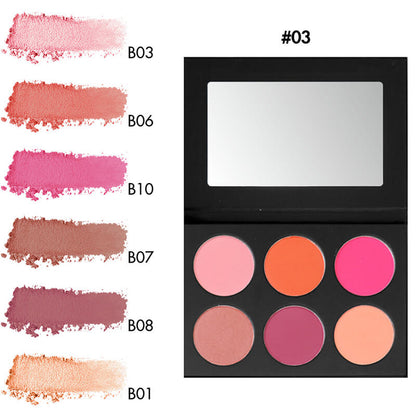 6 color blush palette brighten high pigment long lasting vegan