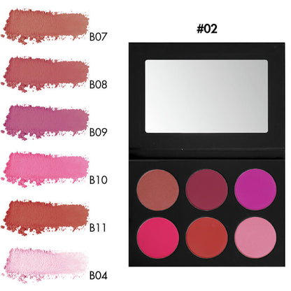 6 color blush palette brighten high pigment long lasting vegan