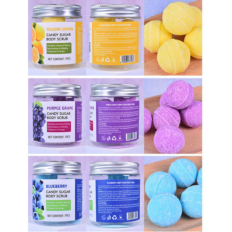 5 scent brushed candy scrub body care scrub fruit bath salt bath ball