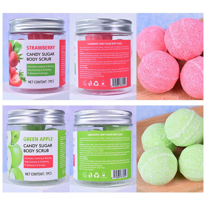 5 scent brushed candy scrub body care scrub fruit bath salt bath ball