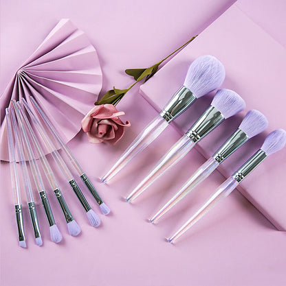 10 pcs makeup brush set with bag soft purple brushes wholesale