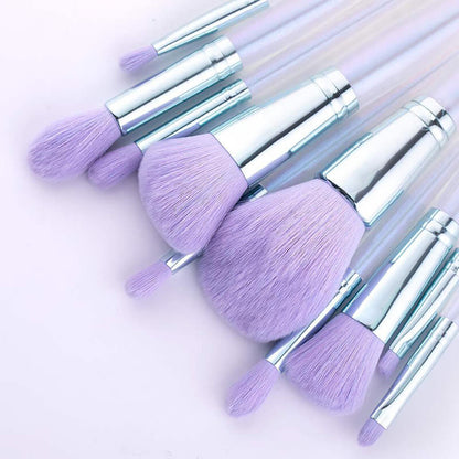 10 pcs makeup brush set with bag soft purple brushes wholesale