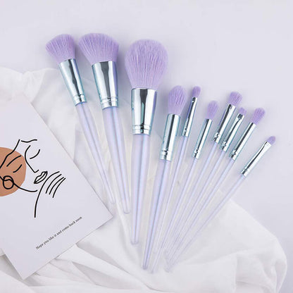 10 pcs makeup brush set with bag soft purple brushes wholesale