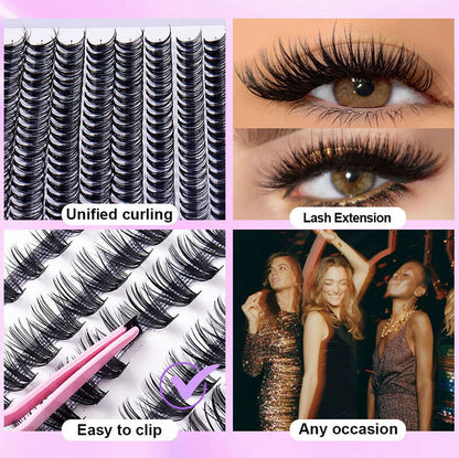 DIY false eyelash lash segmented false lash set thick grafted