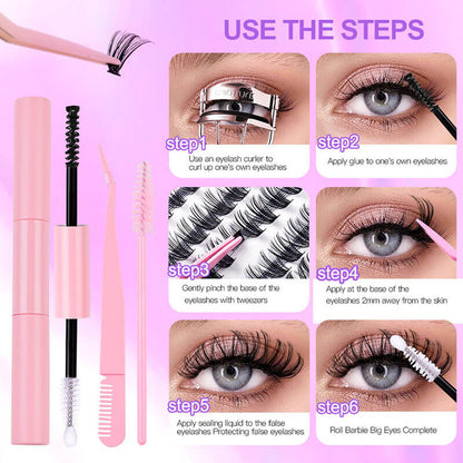 DIY false eyelash lash segmented false lash set thick grafted