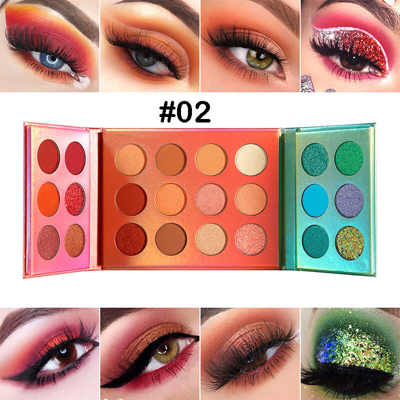 24 color eyeshadow palette double-door foldable matte earth tones