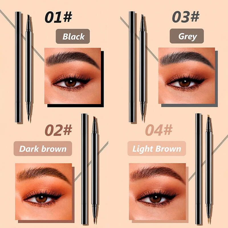 4 color liquid eyebrow pencil 2 in 1 waterproof 4D fine smooth liquid eyeliner