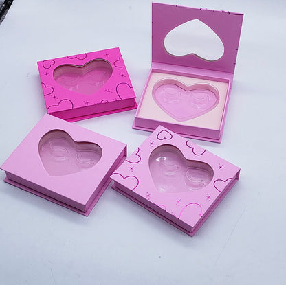 Eyelash empty box eyelashes storage box with tray heart-shaped