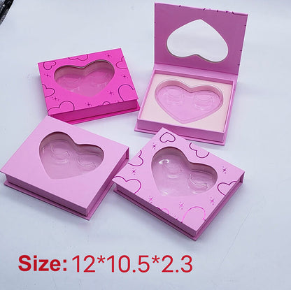 Eyelash empty box eyelashes storage box with tray heart-shaped