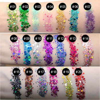 21 color diy eyeshadow gel shiny glitter nails powder