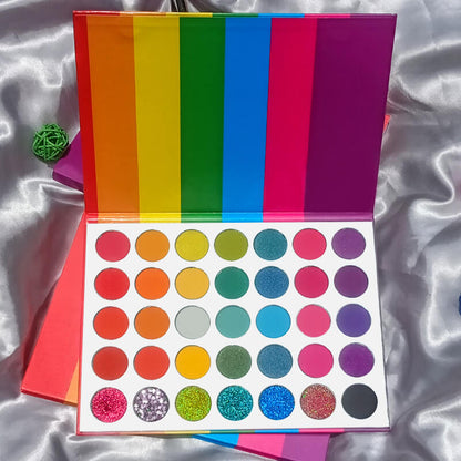 Paleta de sombras de ojos de 35 colores Rainbow Pigmented