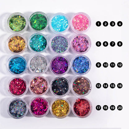 21 color diy eyeshadow gel shiny glitter nails powder