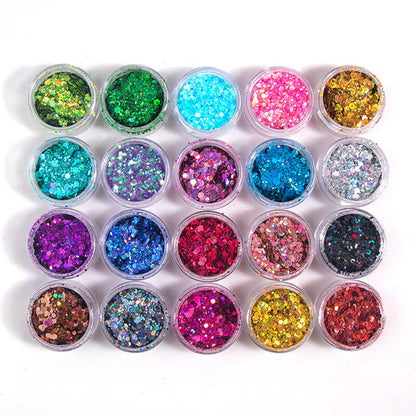 21 color diy eyeshadow gel shiny glitter nails powder