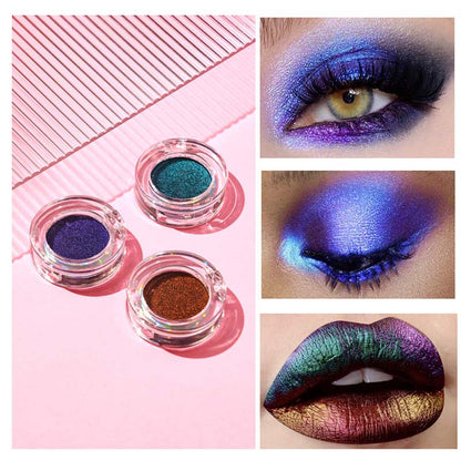 9 color eyeshadow powder chameleon metallic high pigment