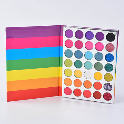 35 color eyeshadow palette rainbow colorful high pigmented