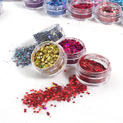 21 color diy eyeshadow gel shiny glitter nails powder