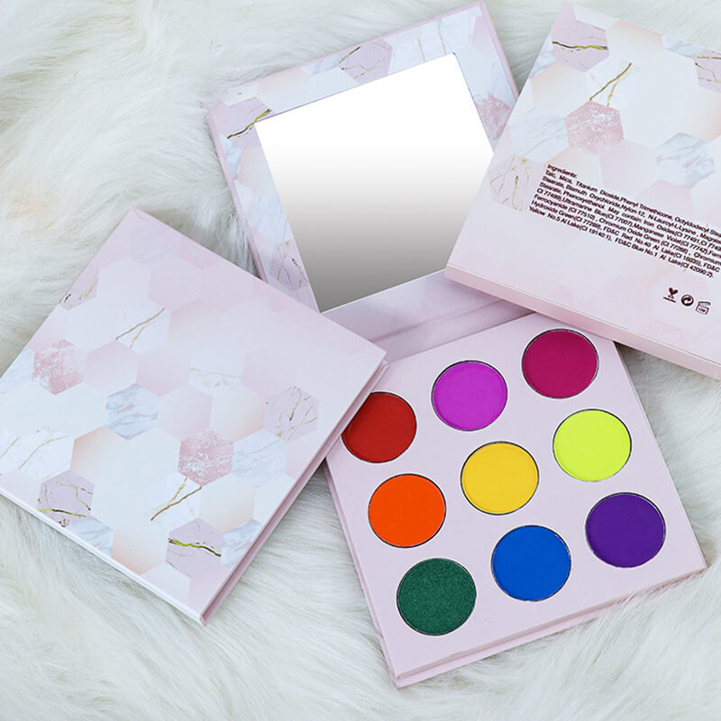 9 color pink eyeshadow palette pearlescent matte high pigmented