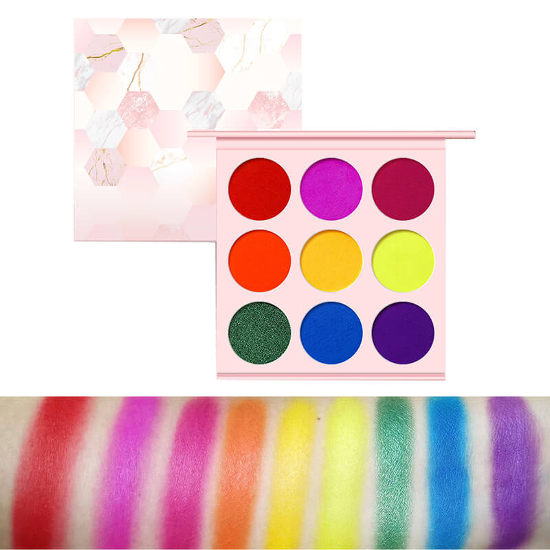 9 color pink eyeshadow palette pearlescent matte high pigmented