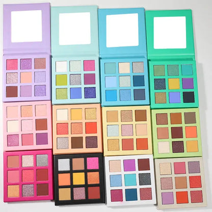 9 color eyeshadow palette high pigmented waterproof vegan