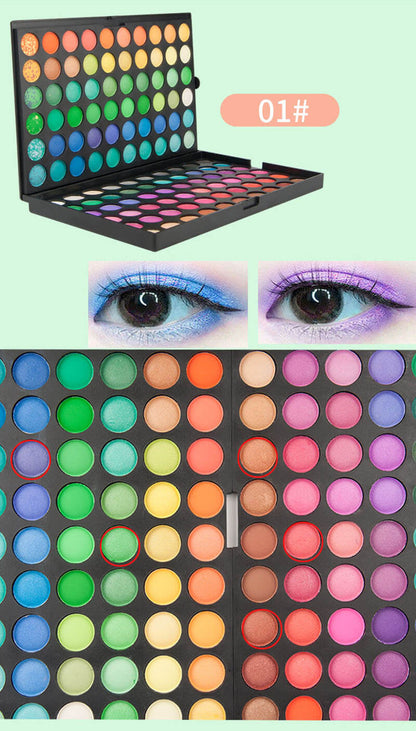 120 color eyeshadow palette big pan full colors pigment eye shadow