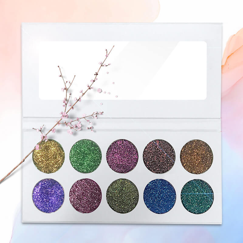 10 color glitter eyeshadow palette chameleon shining eye makeup