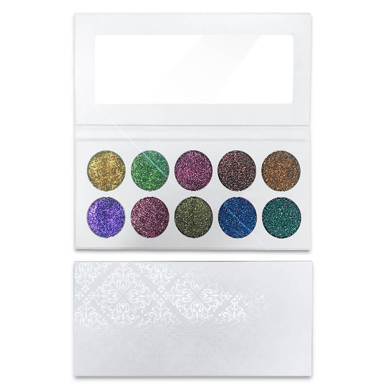 10 color glitter eyeshadow palette chameleon shining eye makeup