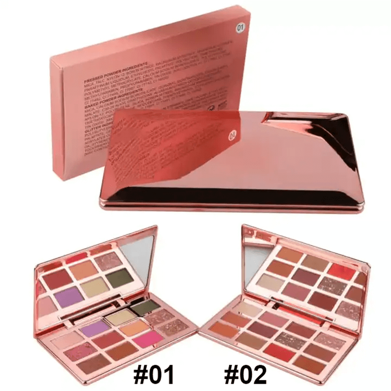 12 color eyeshadow palette high pigmented long lasting with mirror