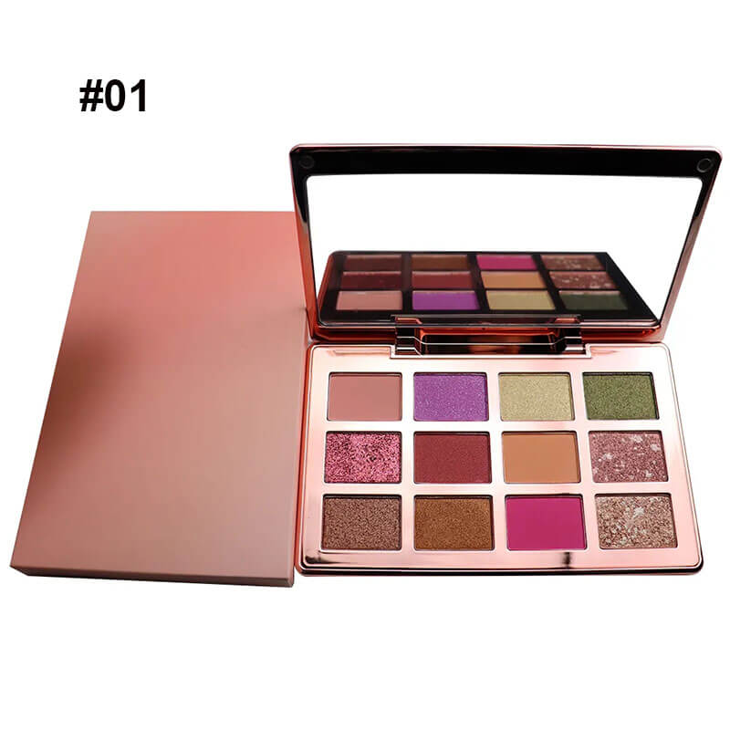 12 color eyeshadow palette high pigmented long lasting with mirror