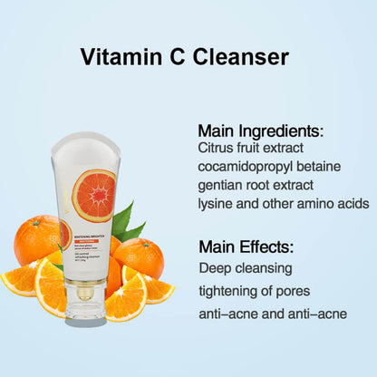 Facial cleanser deep cleansing foam vitamin C amino acid brighten 100g