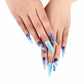 Ballerina nail false nails blue butterfly long reusable nail art 24pcs