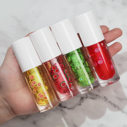 16 color fruit lip oil vegan lip gloss transparent lip plumping