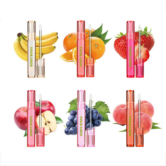 6 color lip oil fruit lip essence moisturizing clear lip plumping anti-drying