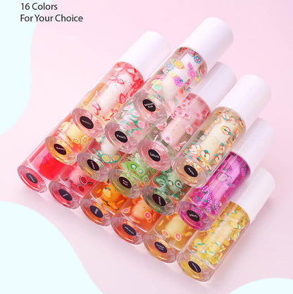 16 color fruit lip oil vegan lip gloss transparent lip plumping