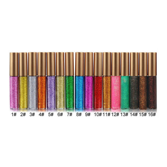 16 color glitter eyeliner shiny waterproof long lasting private label