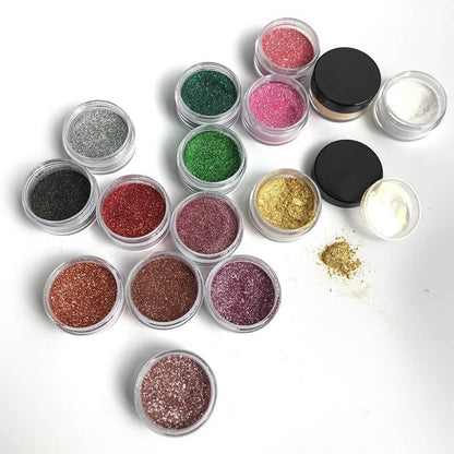 15 color glitter eyeshadow powder shiny high pigmented private label