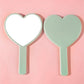 4 color heart-shaped makeup mirror love handheld portable handle mirror