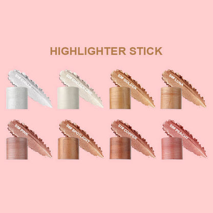 8 color 2 in 1 highlighter stick with brush cream waterproof