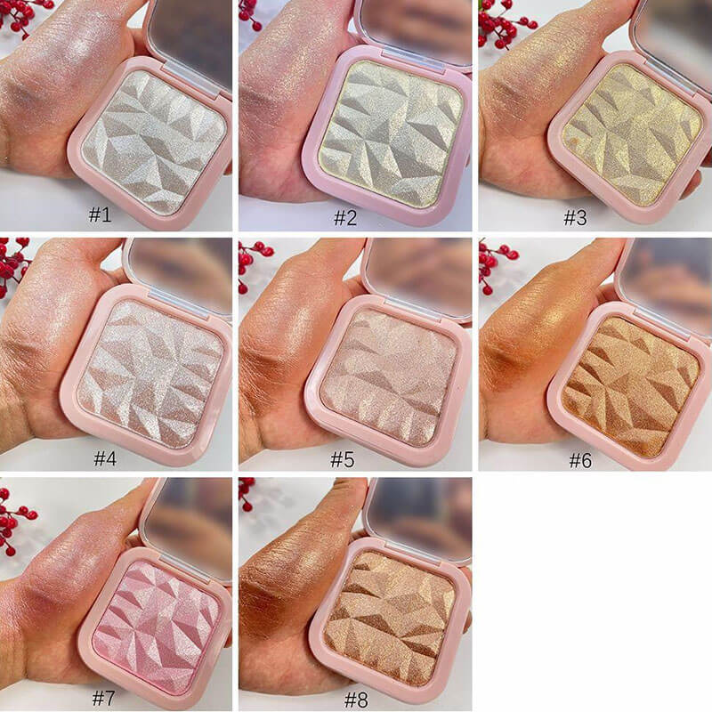 12 color pressed highlighter powder shiny high pigmented