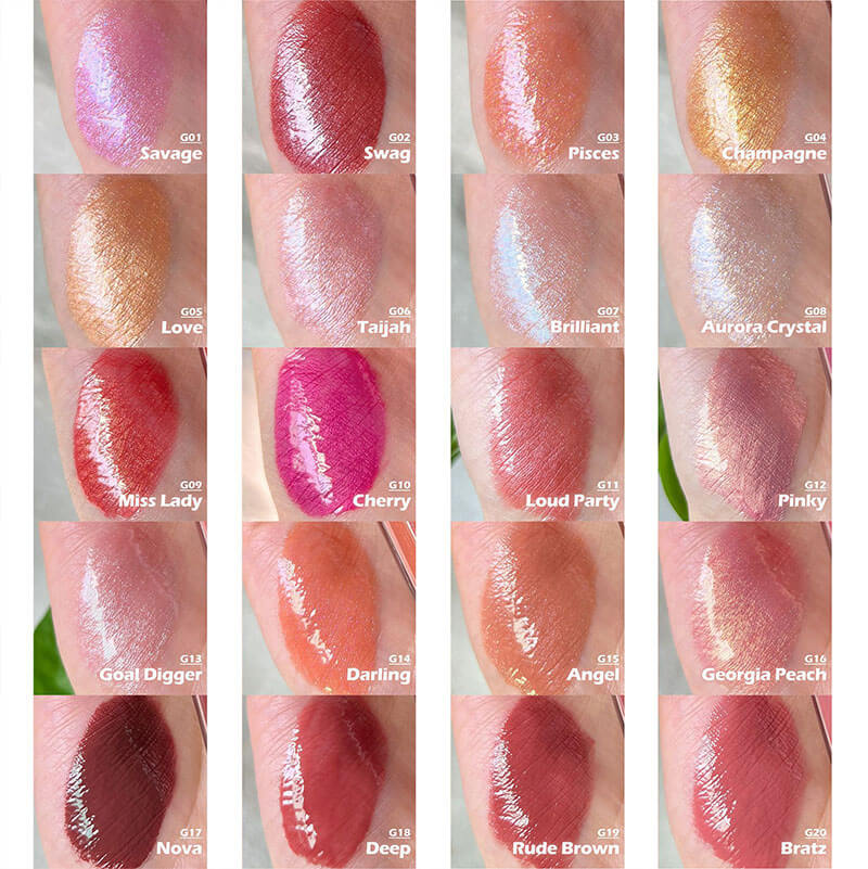 40 color lip gloss lip glaze nude shimmer long lasting high pigmented (Color 01-30)