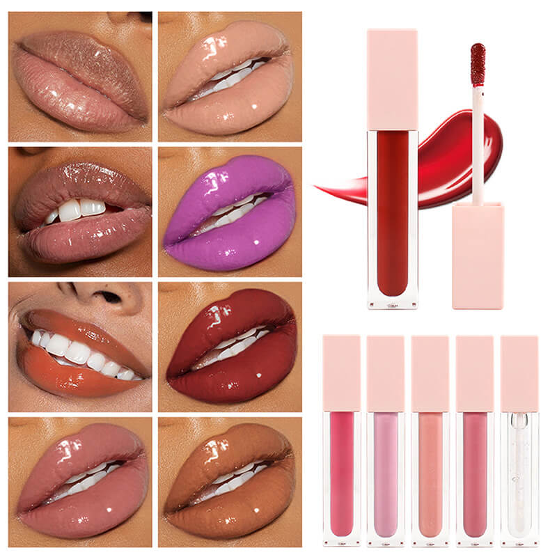 24 color nude lip gloss high pigment not dry long lasting pink tube