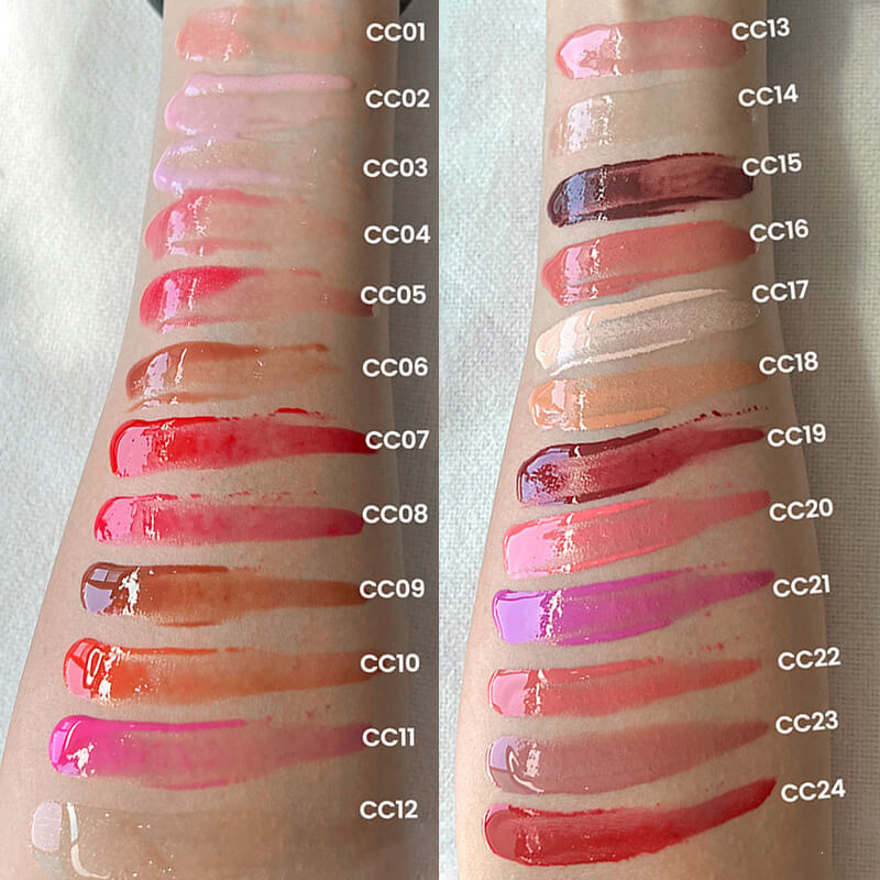 24 color nude lip gloss high pigment not dry long lasting pink tube