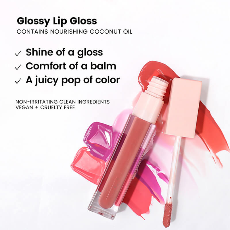 24 color nude lip gloss high pigment not dry long lasting pink tube