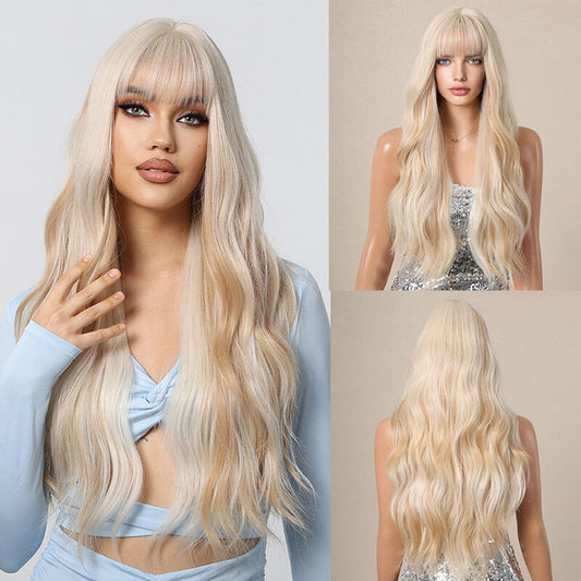 5 color long wigs long wave hair gradient sexy woman 26 inch