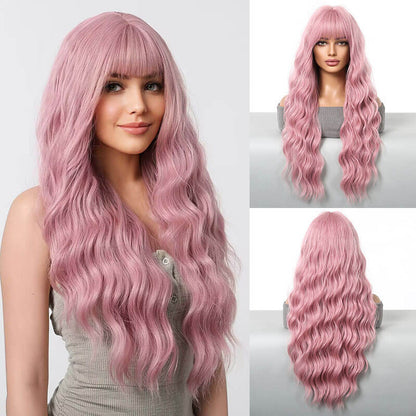 5 color long wigs long wave hair gradient sexy woman 26 inch