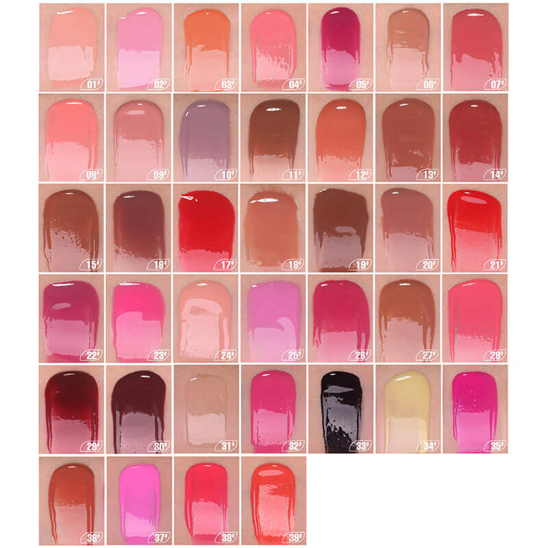 39 color lip gloss nude lip tint high pigment long lasting gold gradient tube (color 01-33)