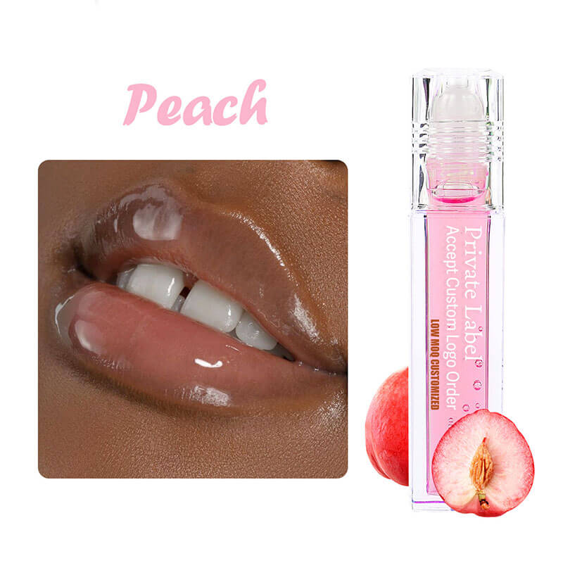 4 color lip oil roll-on clear lip gloss fruity flavored moisturizing