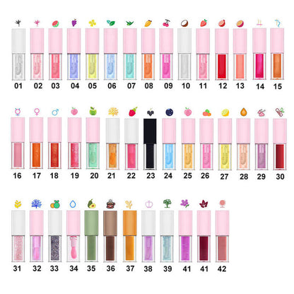 42 color lip oil botanical vegan lip plumping lipgloss vegan (color 01-30)