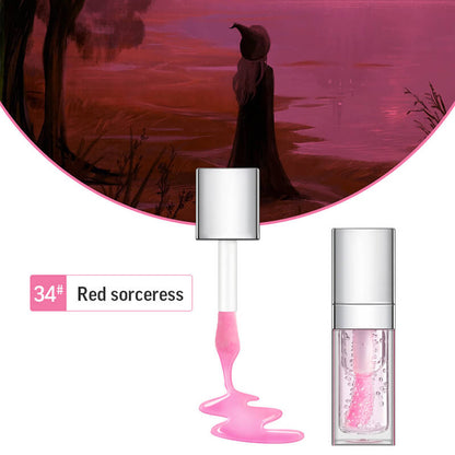 34 colors lip oil fruit lip gloss lip plumping oil silver-plated tube (color 31-34)