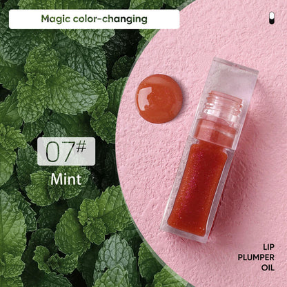 7 color lip oil clear lip gloss fruit lip plumping oil temperature changing